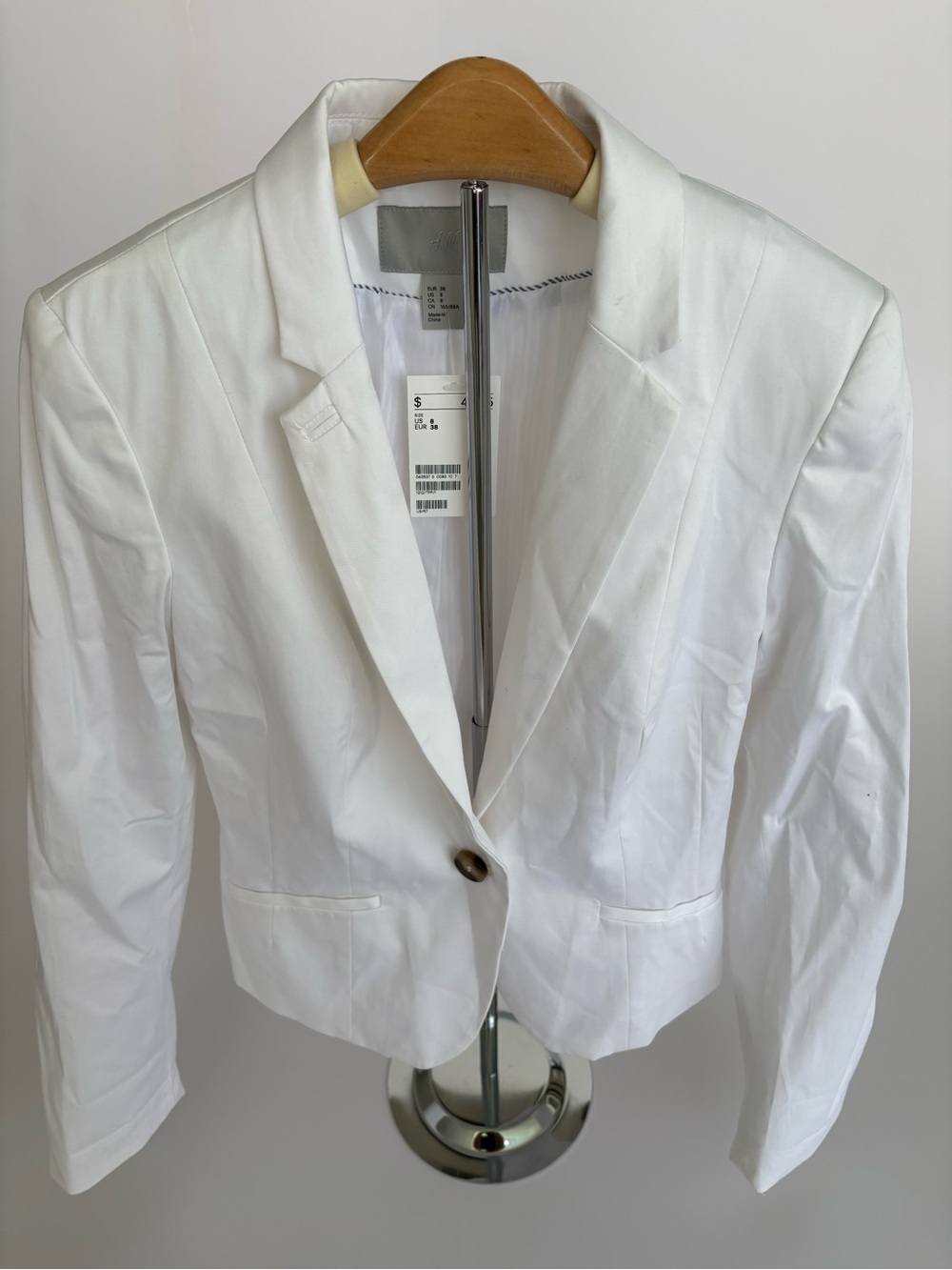 H&M White Single-Button Women's Blazer
